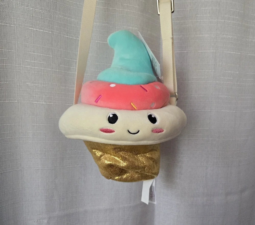 8” Yum Yum Smoochy Pals Ice Cream Cone Plush Purse #61341F New NWT Bag Kids Food